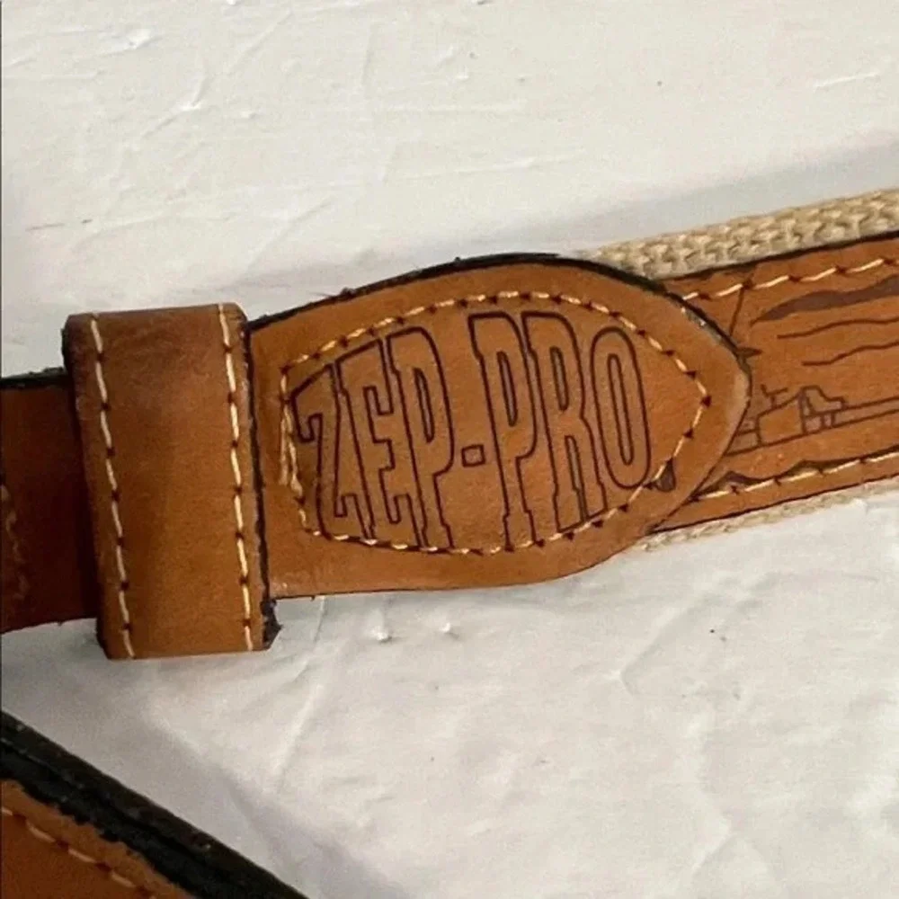 ZEP-PRO Embroidered Nubuck Fishing Scene Outdoor Wildlife Belt Size‎ 36